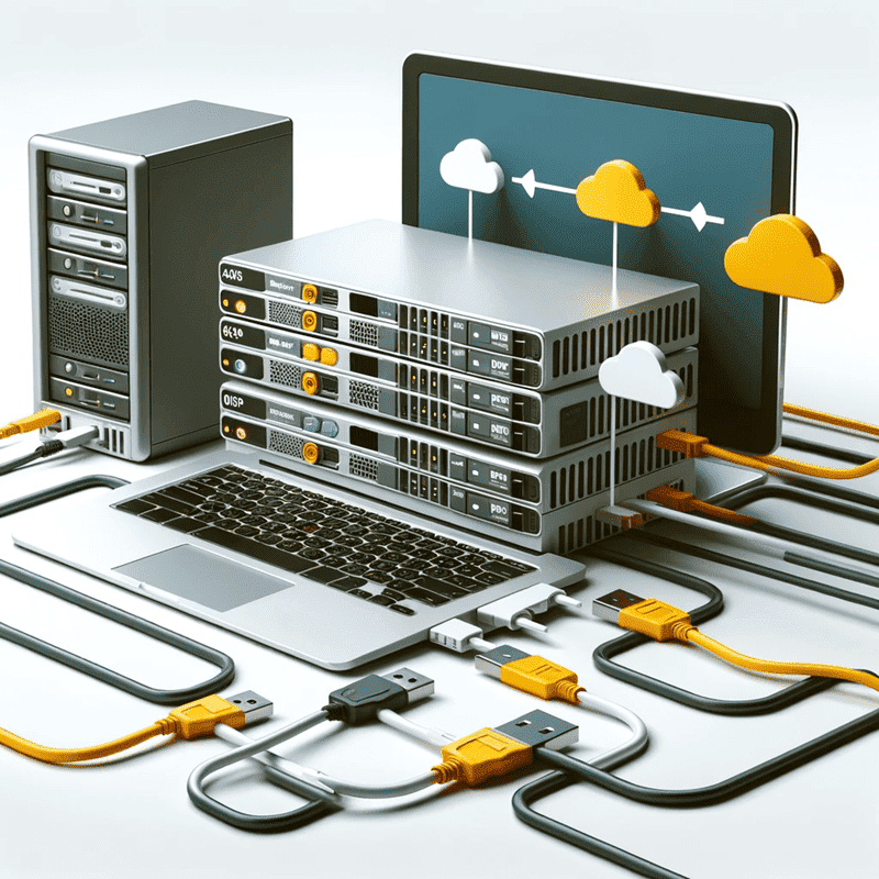 Représentation d'une connexion logiciel avec une solution e-commerce