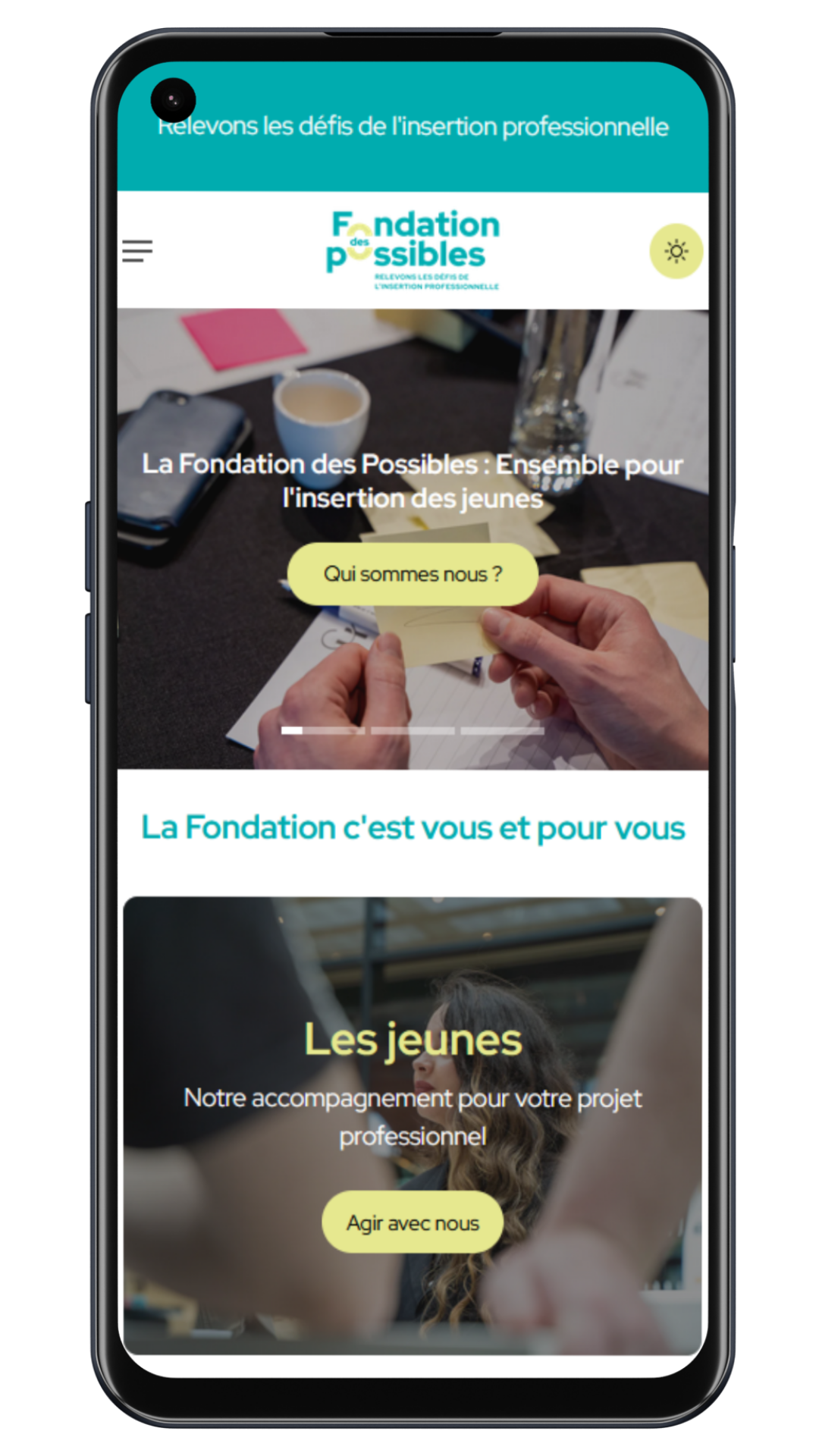 Apercu téléphone de La Fondation des Possibles
