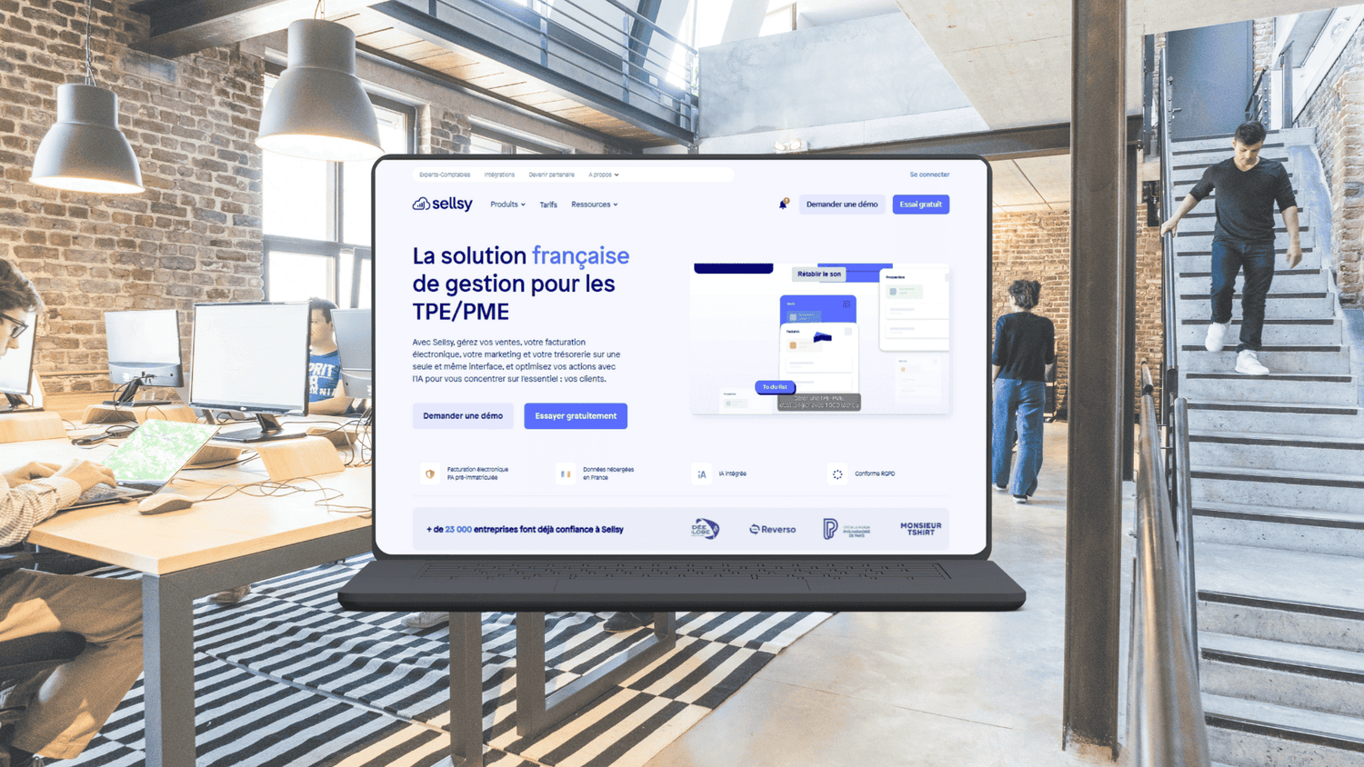 Représentation du logiciel partenaire Sellsy