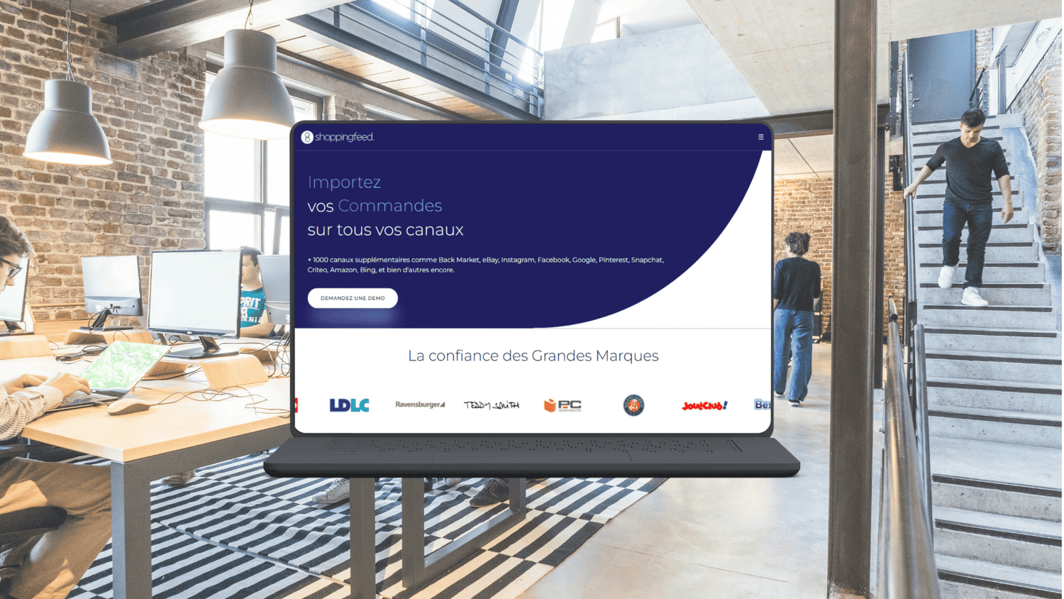 Représentation du logiciel partenaire Shopping Feed