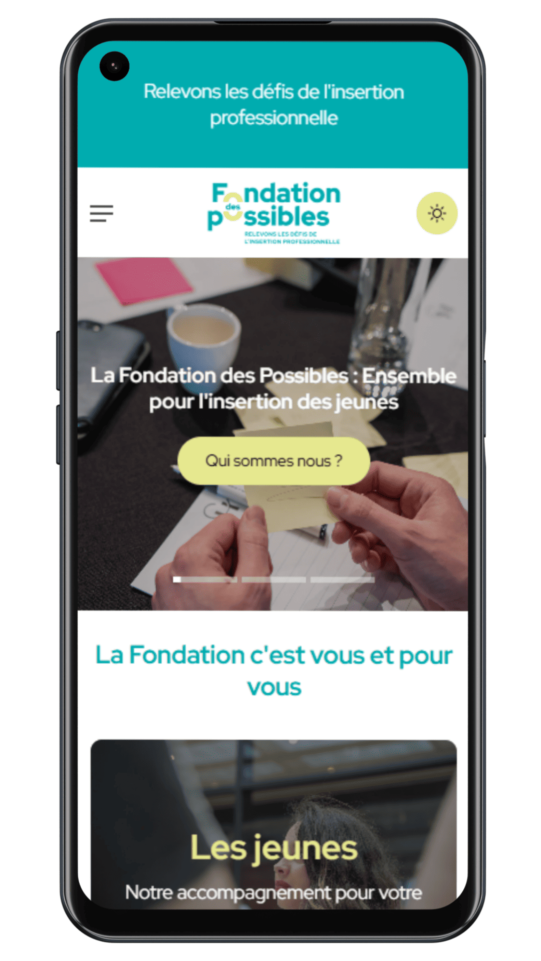 Homepage téléphone du client la fondation des possibles
