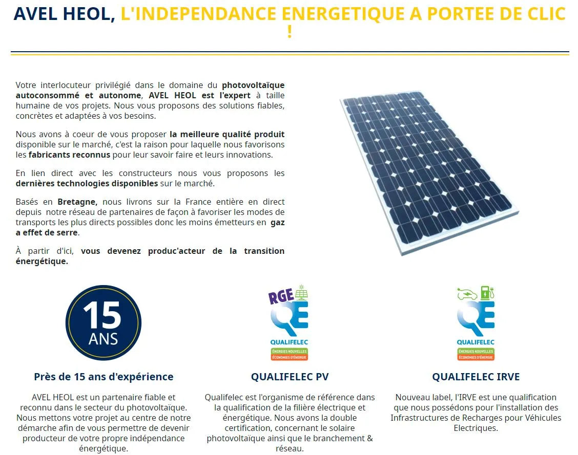 Aperçu du site Avel Heol