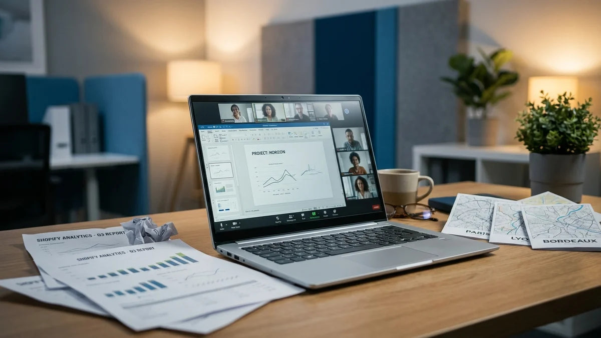 Agence Shopify Paris Lyon Bordeaux : collaboration virtuelle et analytics e-commerce