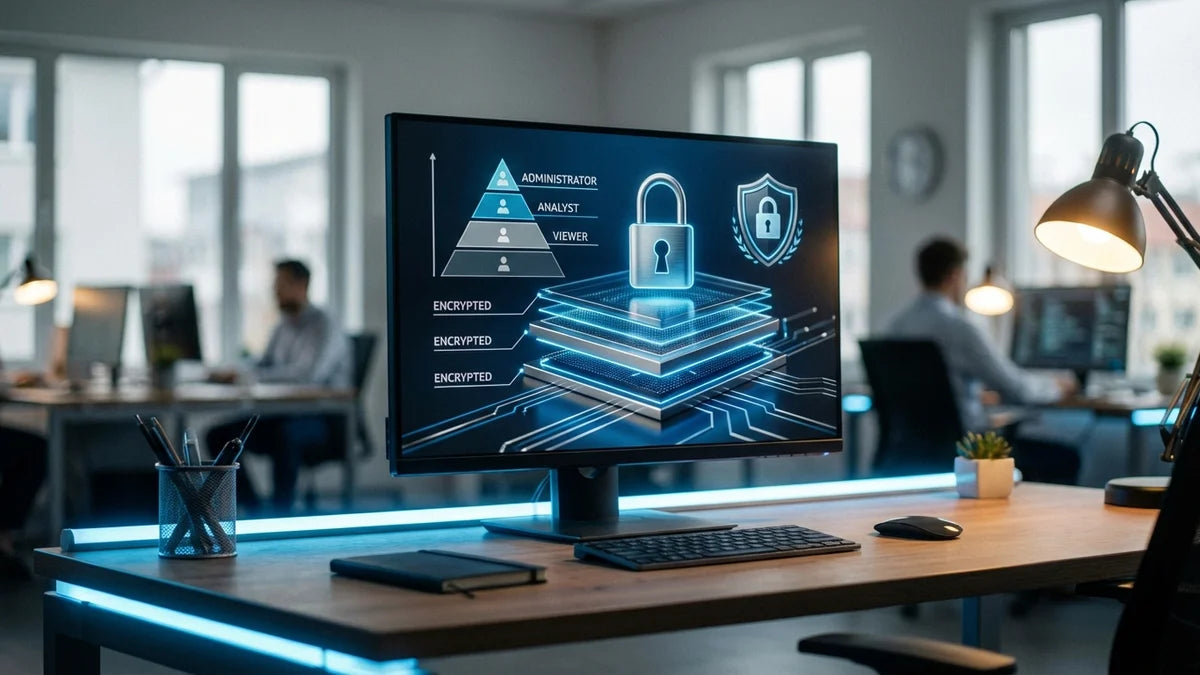Interface de contrôle d'accès sécurisée avec permissions utilisateur et tarifs personnalisés sur portail B2B