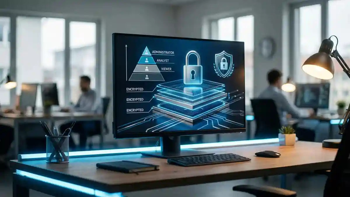 Interface de contrôle d'accès sécurisée avec permissions utilisateur et tarifs personnalisés sur portail B2B