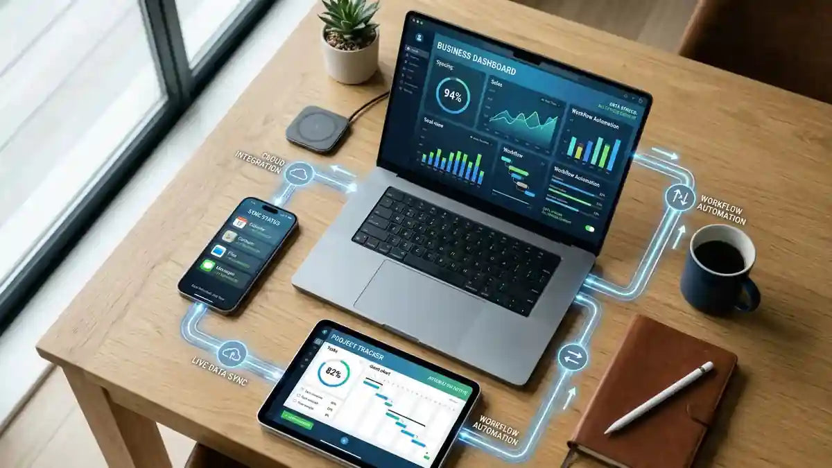 Intégration Shopify avec synchronisation de données entre appareils connectés