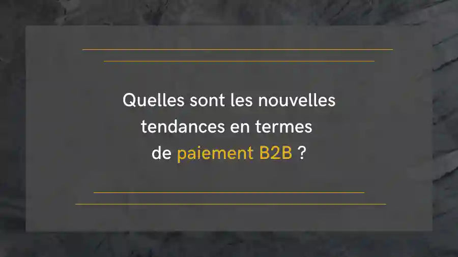 Quelles sont les nouvelles tendances en termes de paiement B2B ?