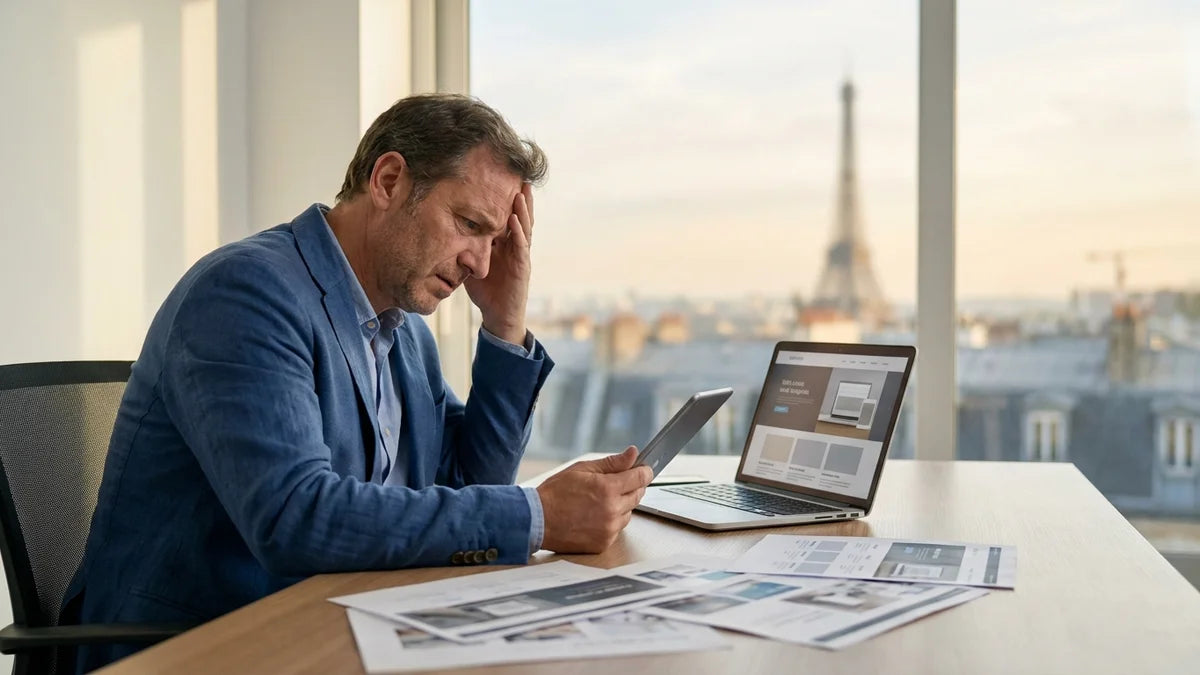 Entrepreneur lillois déçu par designs génériques d'agence nationale au lieu d'agence web locale