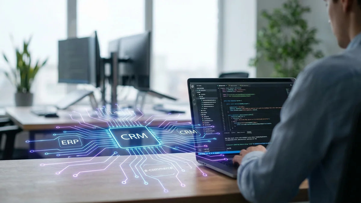 Intégration Shopify API : visualisation des connexions entre ERP, CRM et e-commerce