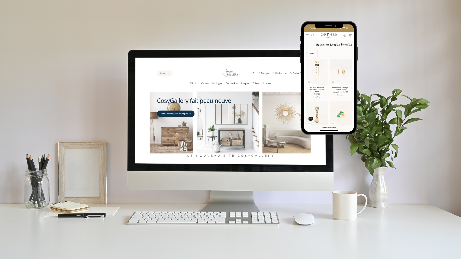 Illustration d'un site e-Commerce sur Shopify en prenant en exemple notre client Cosy Gallery