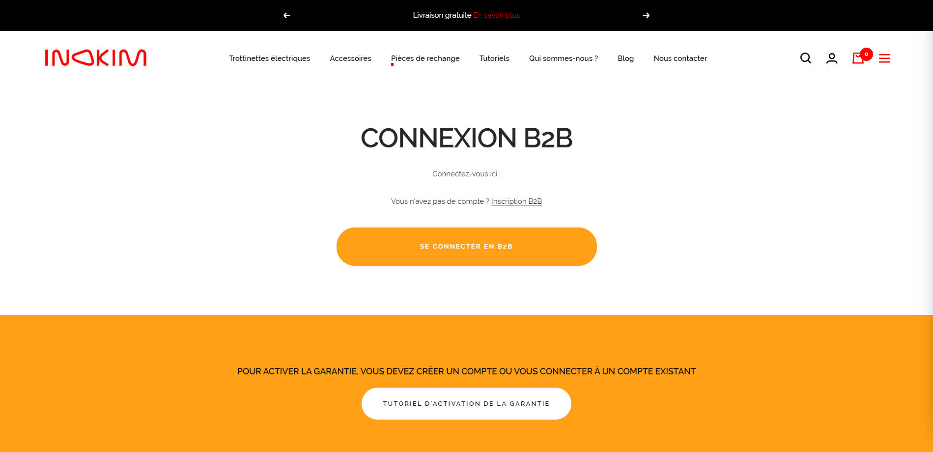 Page de connexion de Inokim