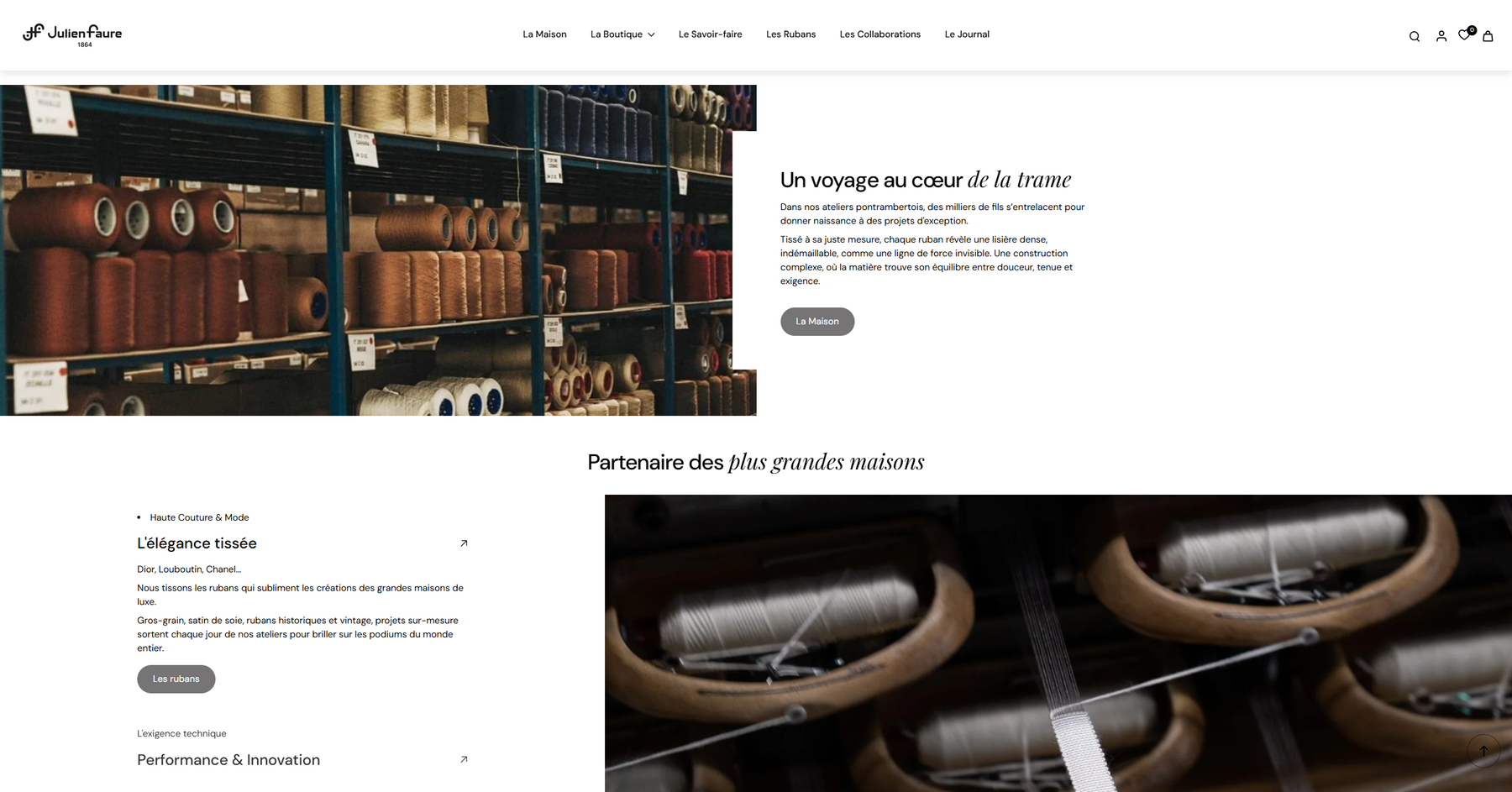 Capture d'écran ordinateur du site Julien Faure