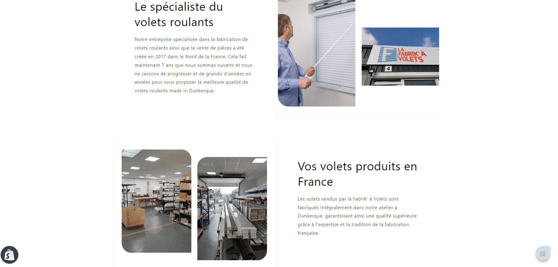 Présentation d'une page de La Fabrik à Volet