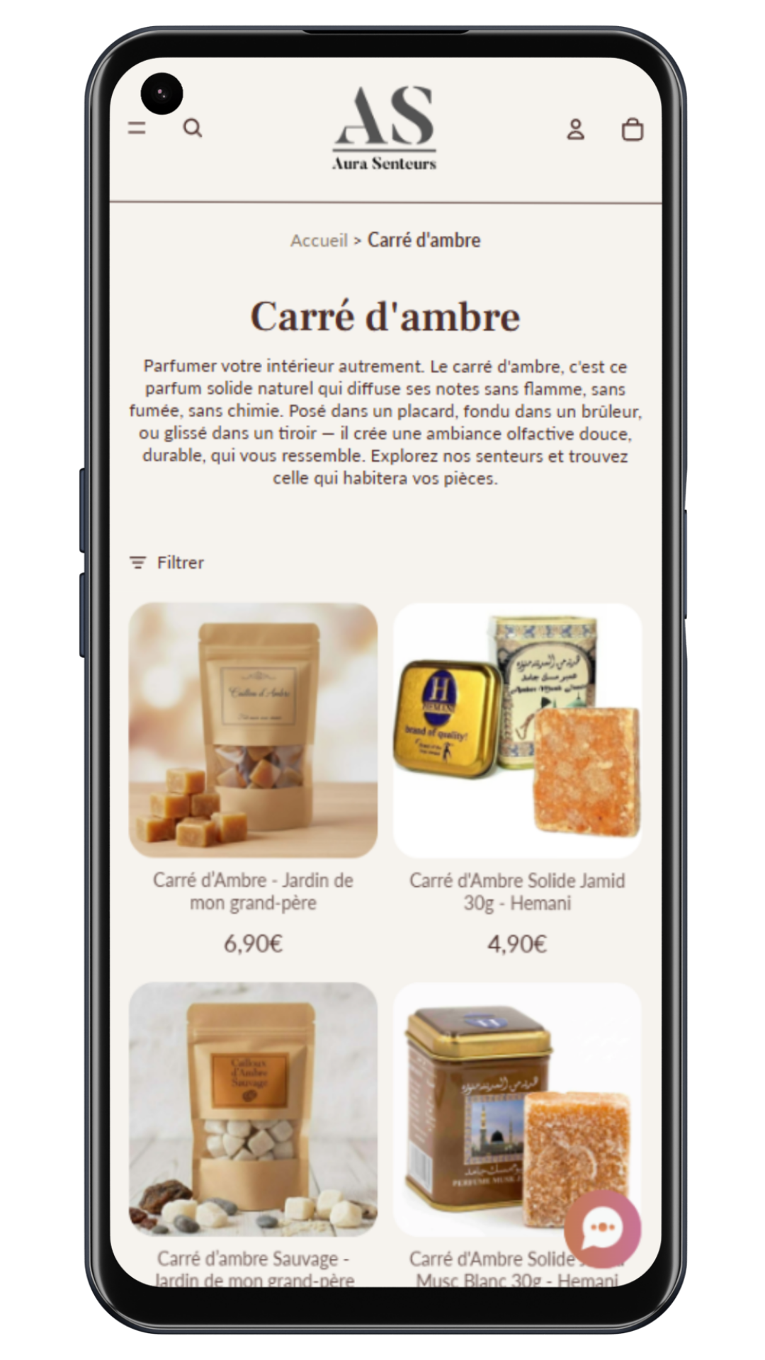 Apercu téléphone d'Aura Senteurs