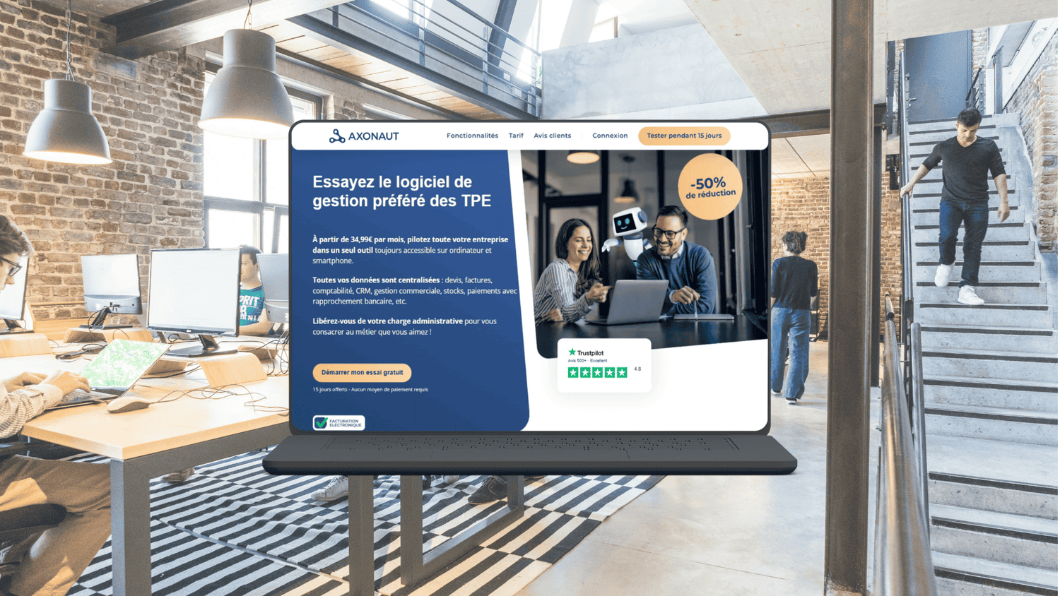 Représentation du logiciel partenaire Axonaut