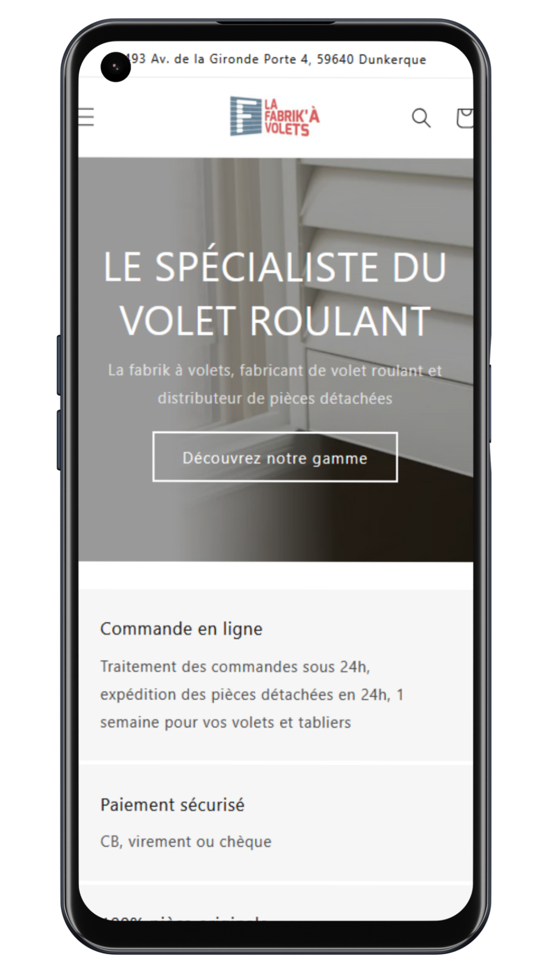 Apercu téléphone Fabrik à Volets