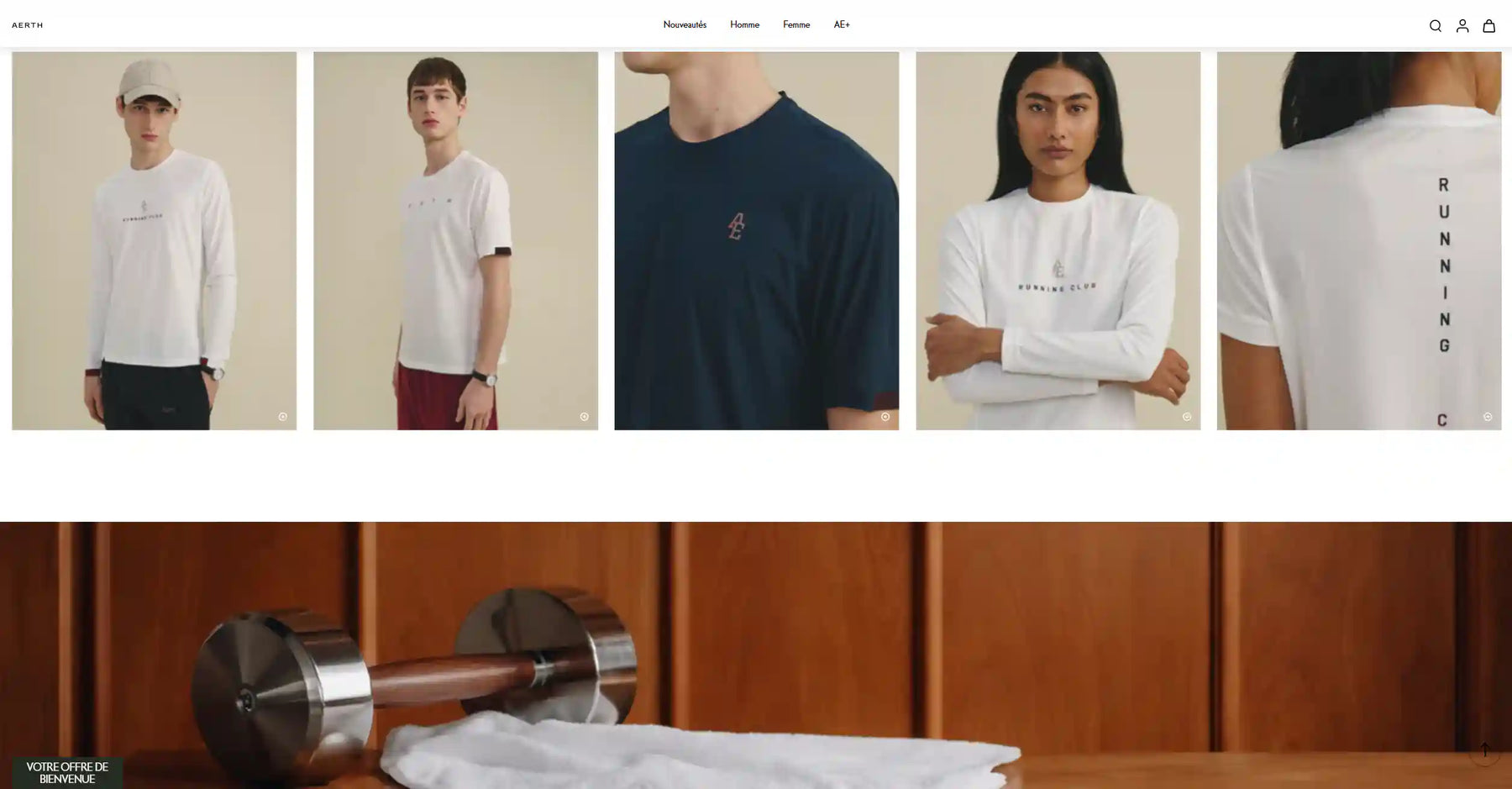 Shopify de notre réalisation Aerth en version ordinateur