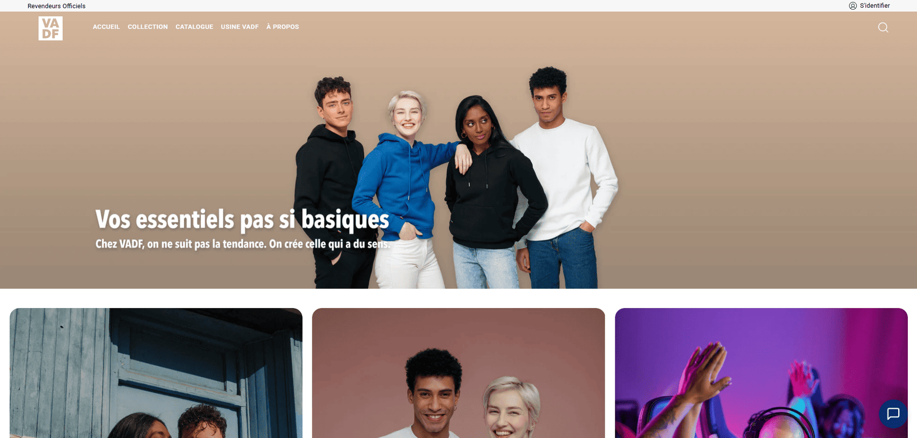 Shopify de notre réalisation VADF en version ordinateur