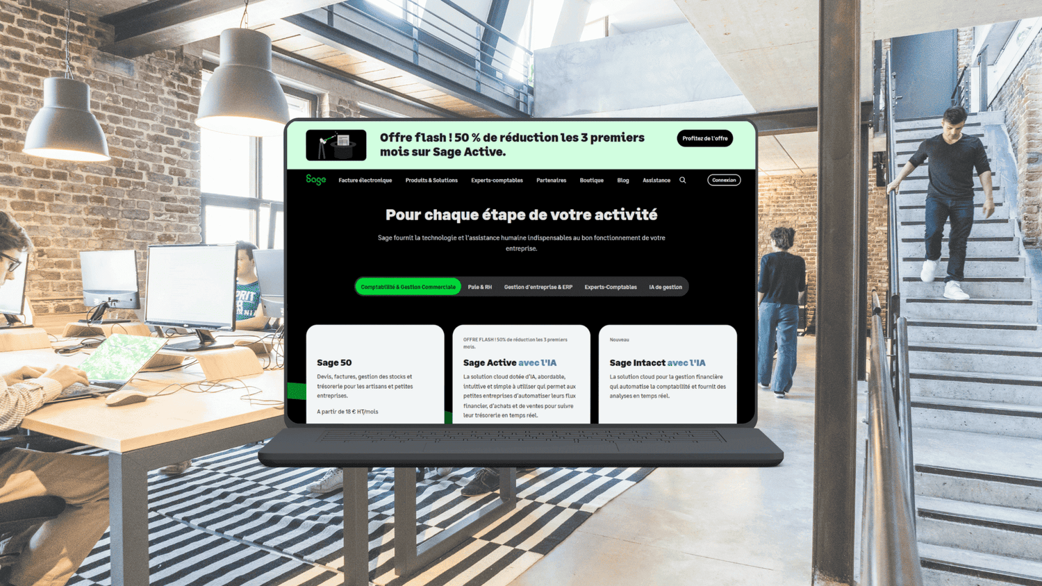 Homepage du partenaire Sage