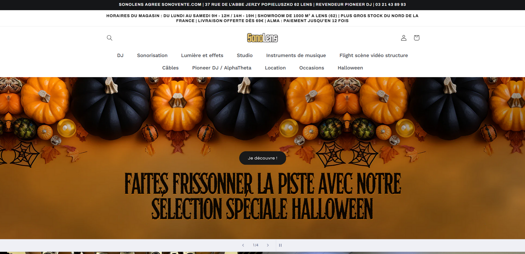 Page d'accueil de SonoLens