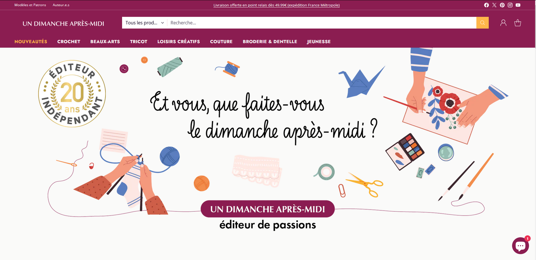 Page d'accueil d'un dimanche après-midi