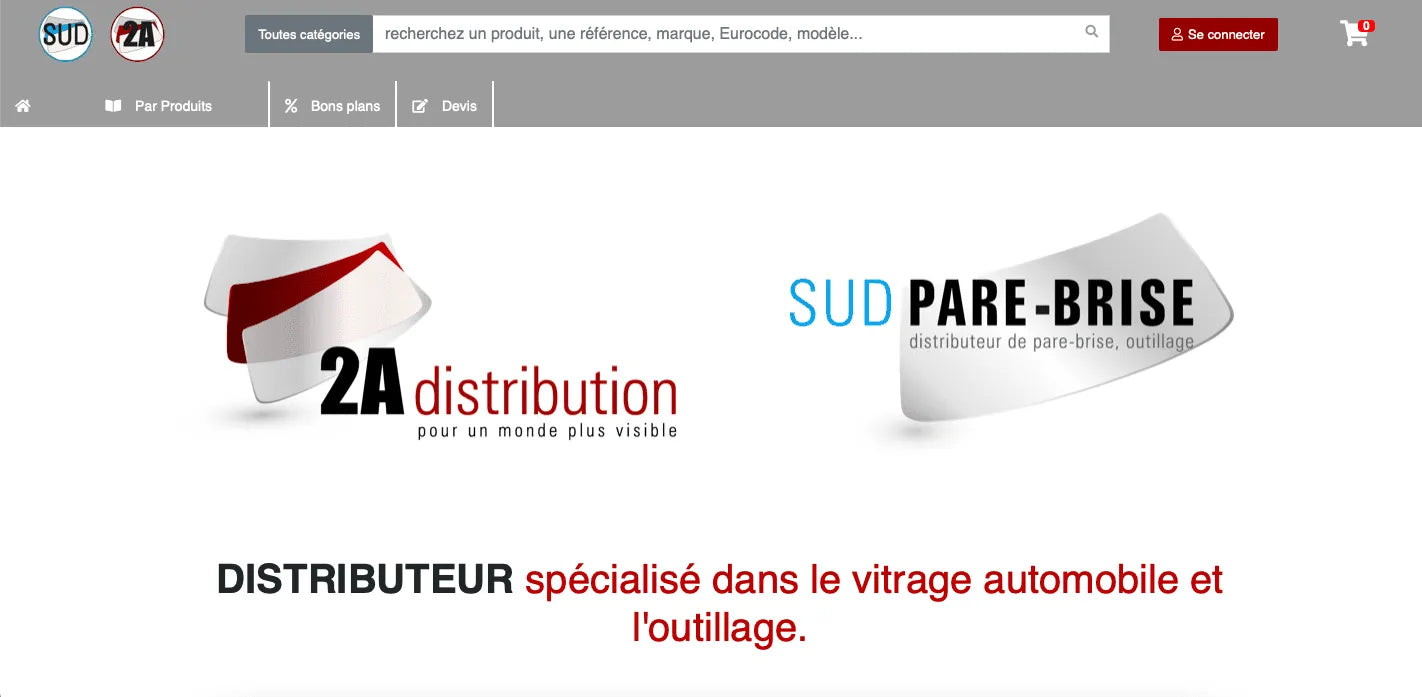 Aperçu de la page d'accueil du site Shopify 2A Distribution