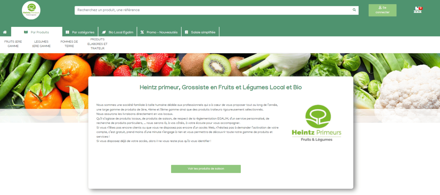 Aperçu de la page d'accueil du site Heintz